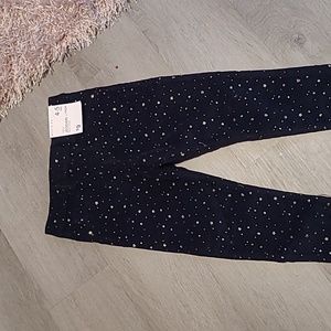 Gold metallic stars dark corduroy jeans pants Primark